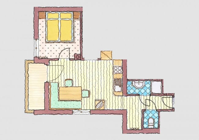 Grundriss - Appartement Saukarkopf mit einem Doppelzimmer